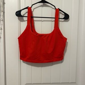Red Cropped Tank Top/Sports Bra Top